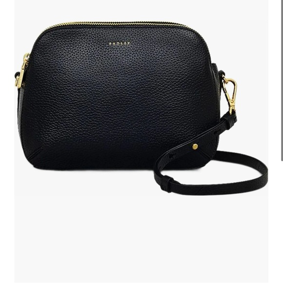 RADLEY LONDON Handbags - RADLEY LONDON Dukes Place Medium Leather Ziptop Crossbody Bag with Gold Accents